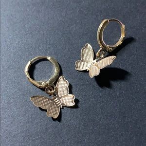 Gold Butterfly Earrings